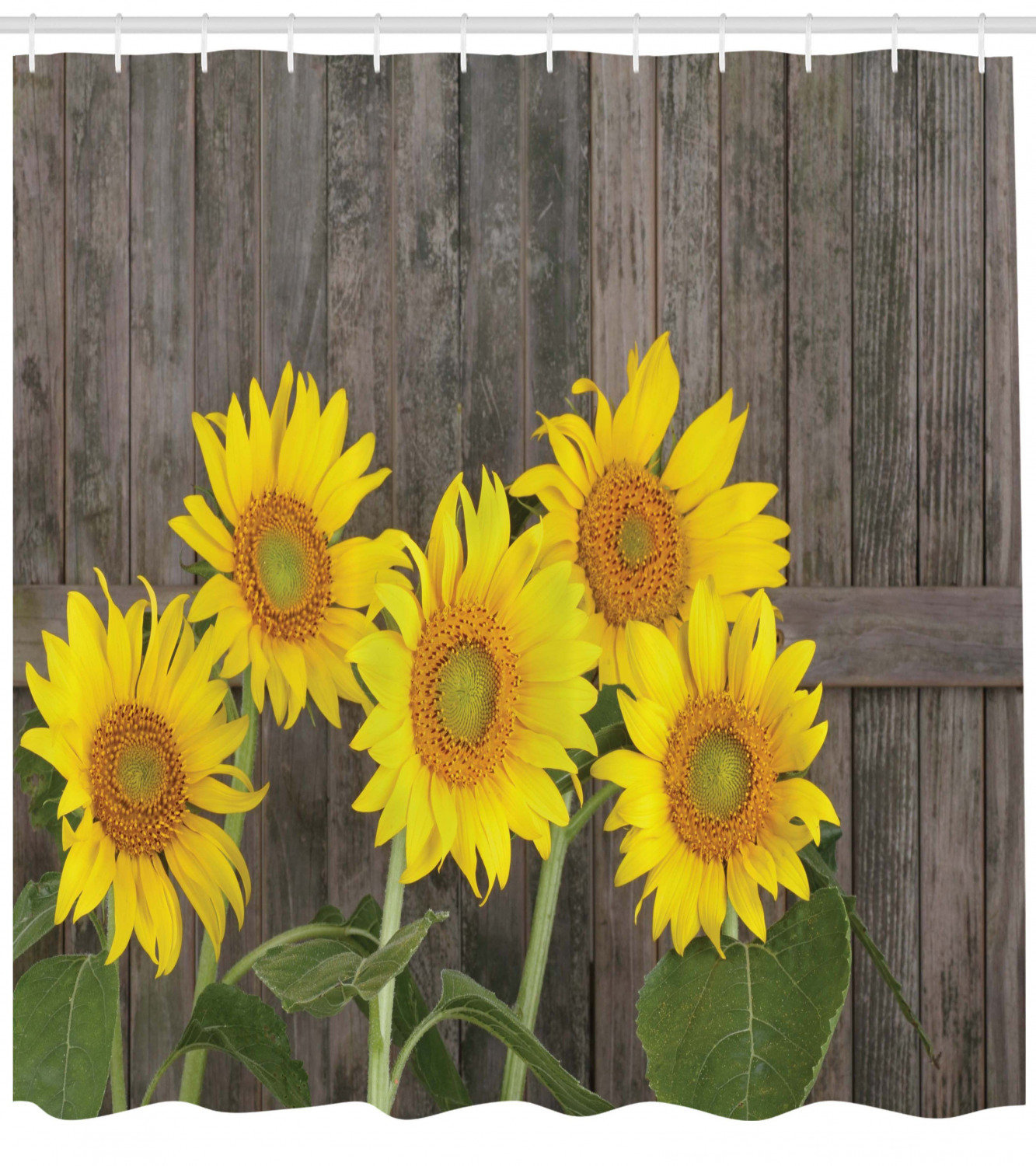 Sunflower Shower Curtain Set Hooks Sunflower Shower Curtain Set Hooks