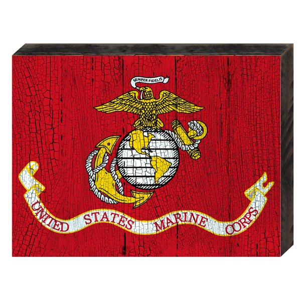 Designocracy Flag Of Us Marine Rustic Wooden Wall Decor Wayfair