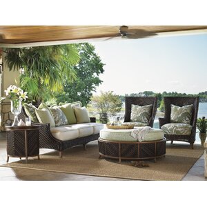 Island Estate Lanai Wing Chair and Ottoman with Cushions