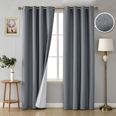 Nylah Solid Max Blackout Thermal Single Curtain Panel Brayden Studio® Curtain Color: Light Gray, Size: 52