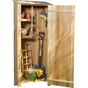 Western Red Cedar 2 ft. 3 in. W x 1 ft. 8 in. D Wooden Vertical Tool Shed