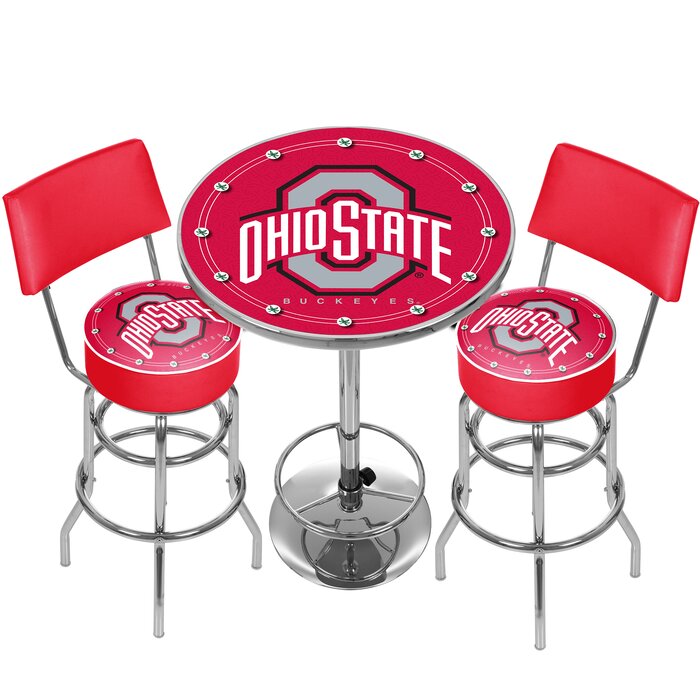 Ncaa Ohio State University Game Room Combo 3 Piece Pub Table Set