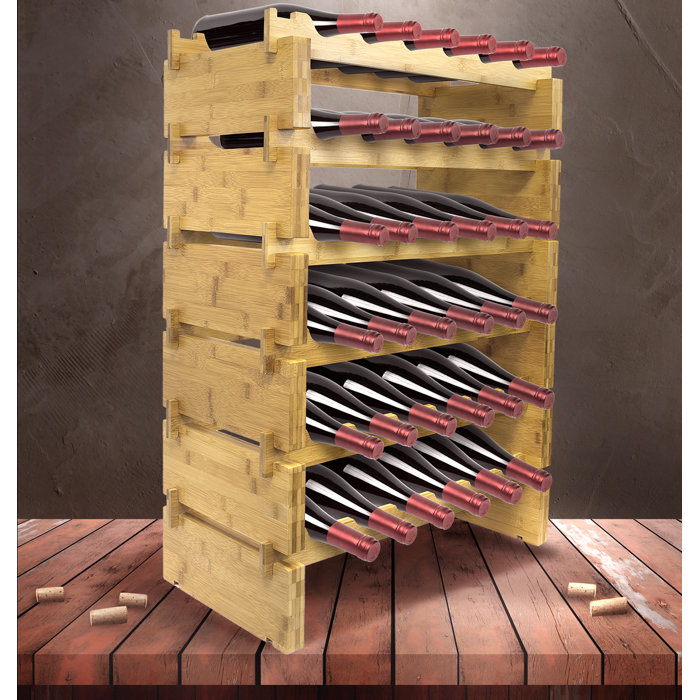 Modularack 12 Bouteille Vin en Bois Rack pin naturel