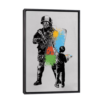 Turmoil Paint by Rob Dobi  Print East Urban Home Format Distressed Black Frame Matte Color No Matte Size 40 H x 60 W x 15 D