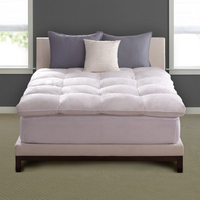 Hotel Deluxe Baffle Box 45 Feather Mattress Topper Pacific Coast Feather Bed Size Twin