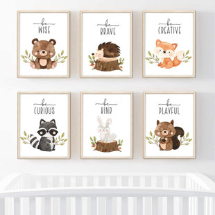 Woodland Forest Decor Forest Animal Print Baby Room Poster Nursery Printable Wall Art Kid room print Hedgehog Print Animal Watercolour