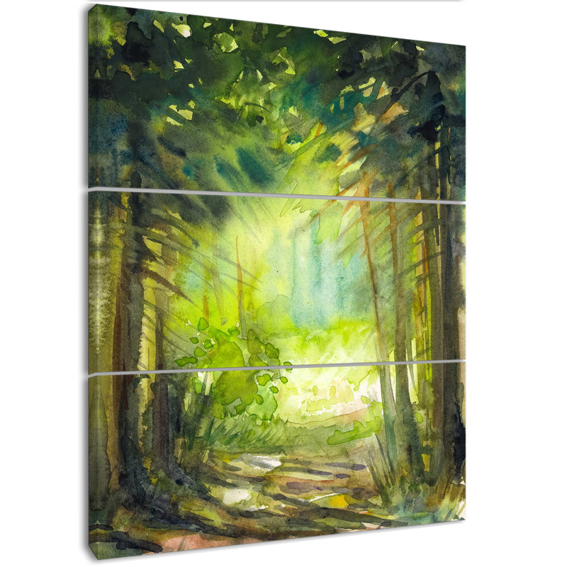 East Urban Home Pathway In Summer Forest Oil Painting Print