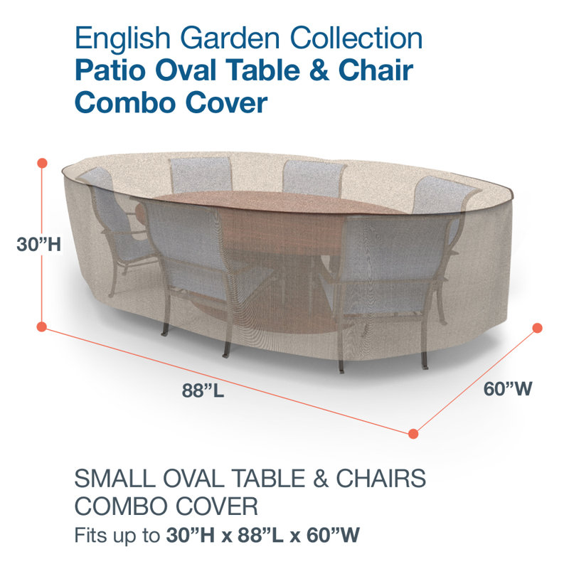 BudgeIndustries English Garden Oval Patio Table and Chairs Combo Cover