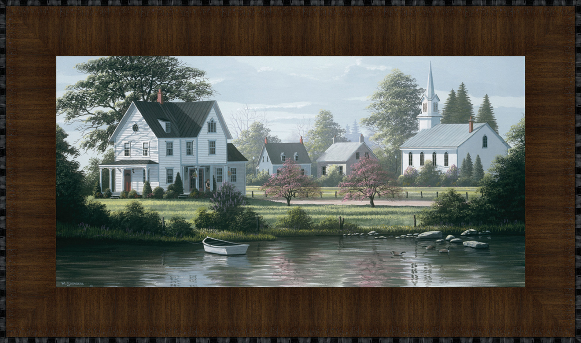 Tangletown Fine Art River S Edge By Bill Saunders Framed