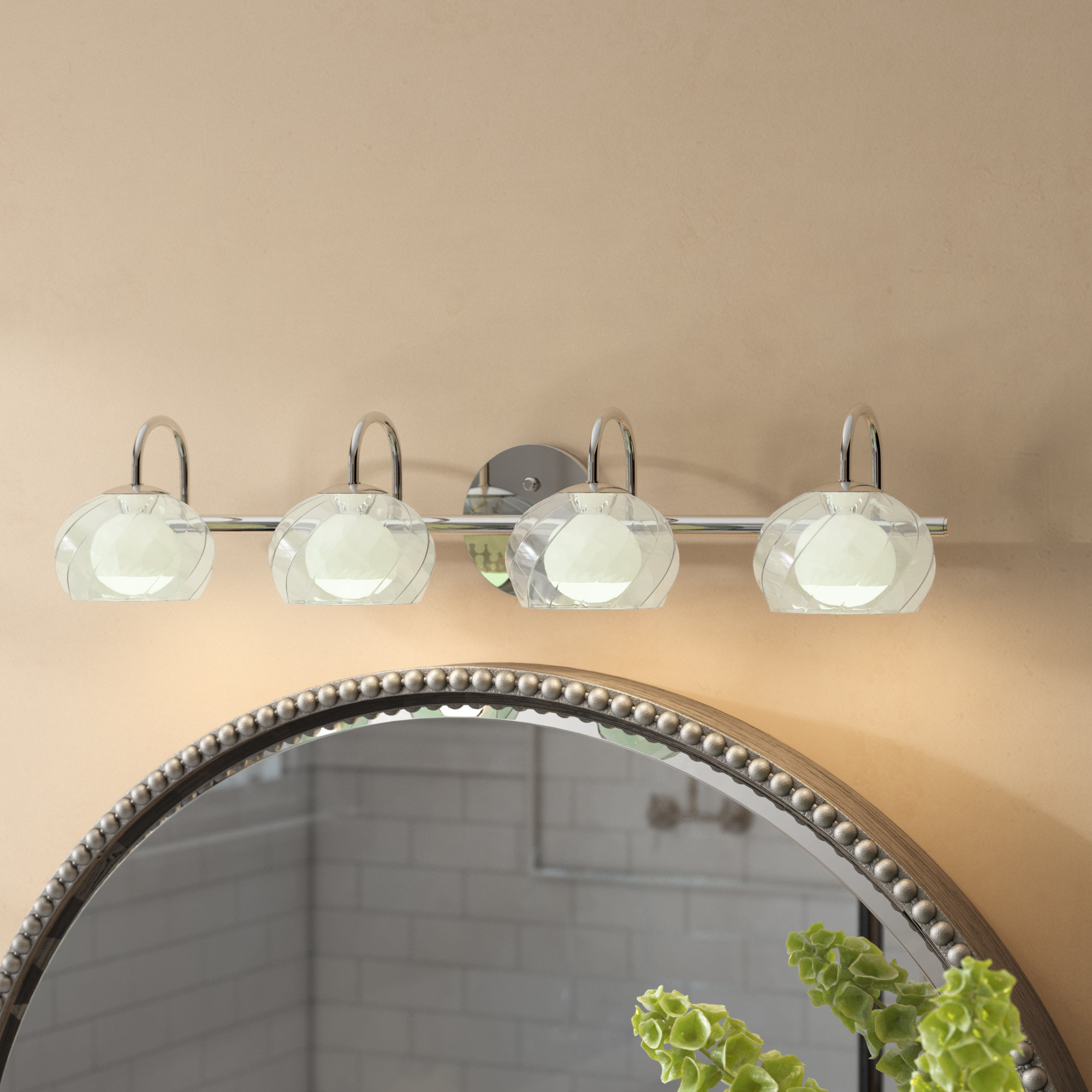 Orren Ellis Galvan 4 Light Dimmable Chrome Vanity Light Reviews Wayfair