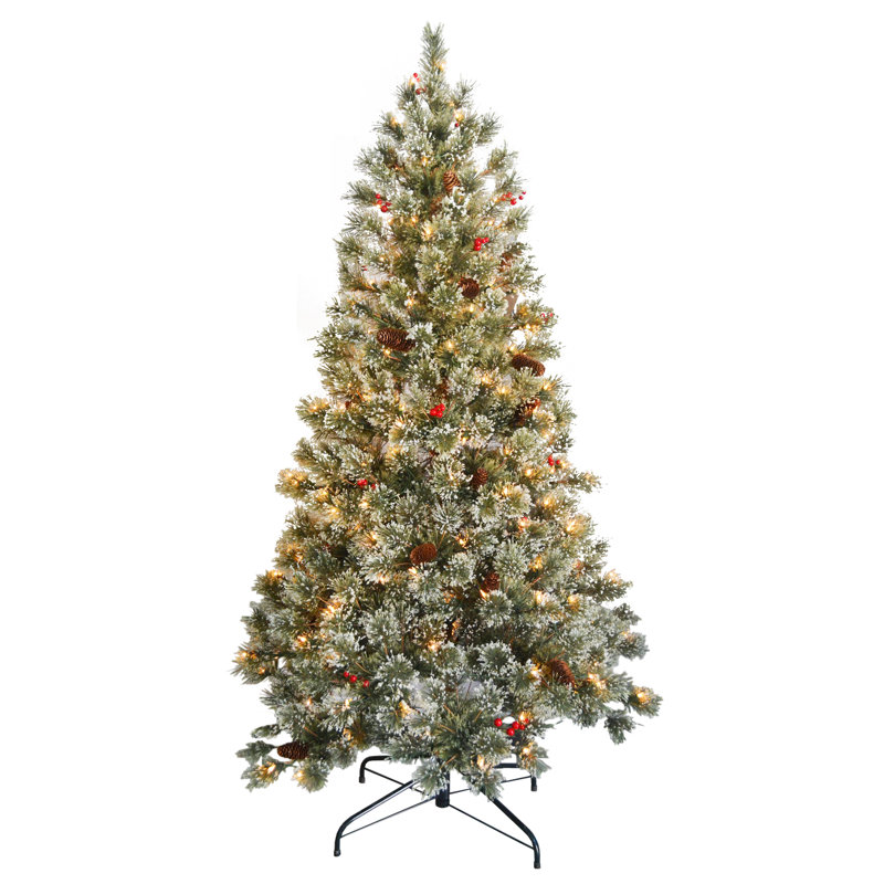 Crystal Cashmere 65 Green Pine Artificial Christmas Tree With 200 Clear Lights Stand Crystal Cashmere 65 Green Pine Artificial Christmas Tree With 200 Clear Lights Stand