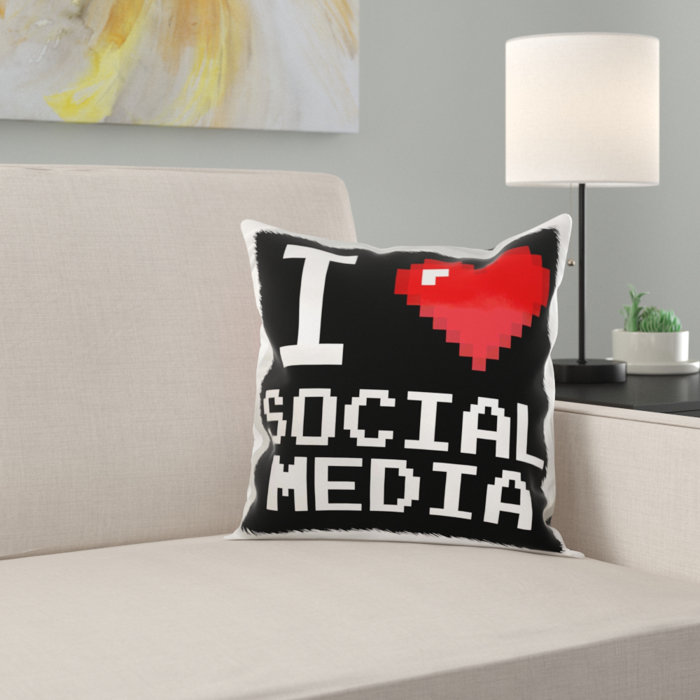 East Urban Home Geeky Old School Pixelated Pixels 8 Bit I Heart I
