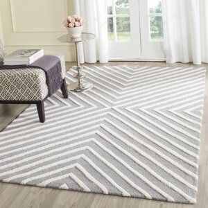 Ordingen Hand-Tufted Wool Gray/Ivory Area Rug