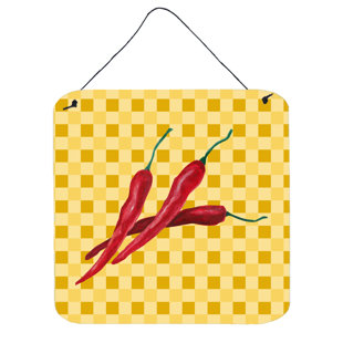 Chili Pepper Decor Wayfair Chili Peppers On Basketweave Wall Décor