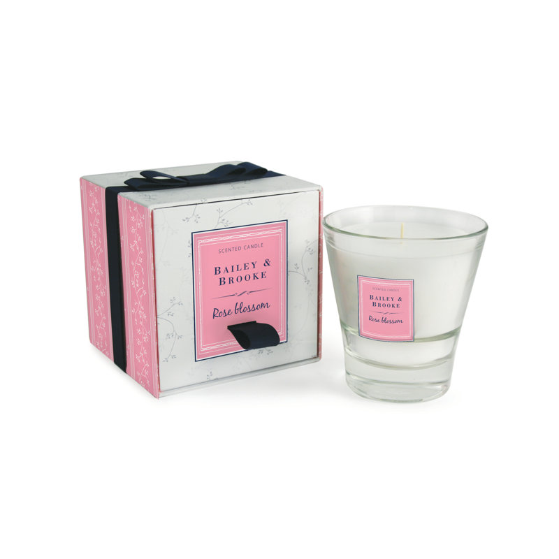 Rose Blossom Filled Tumbler Glass Scented Jar Candle