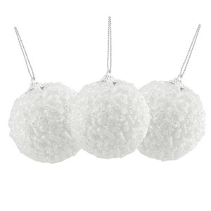 Set of 3 Christmas Snow Ball Ornament (Set of 3)