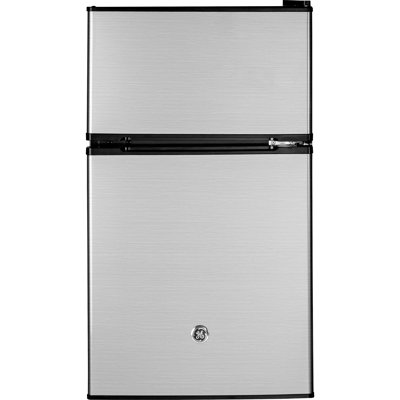 3.1 cu. ft. Freestanding Mini Fridge with Freezer GE Appliances Finish: Steel