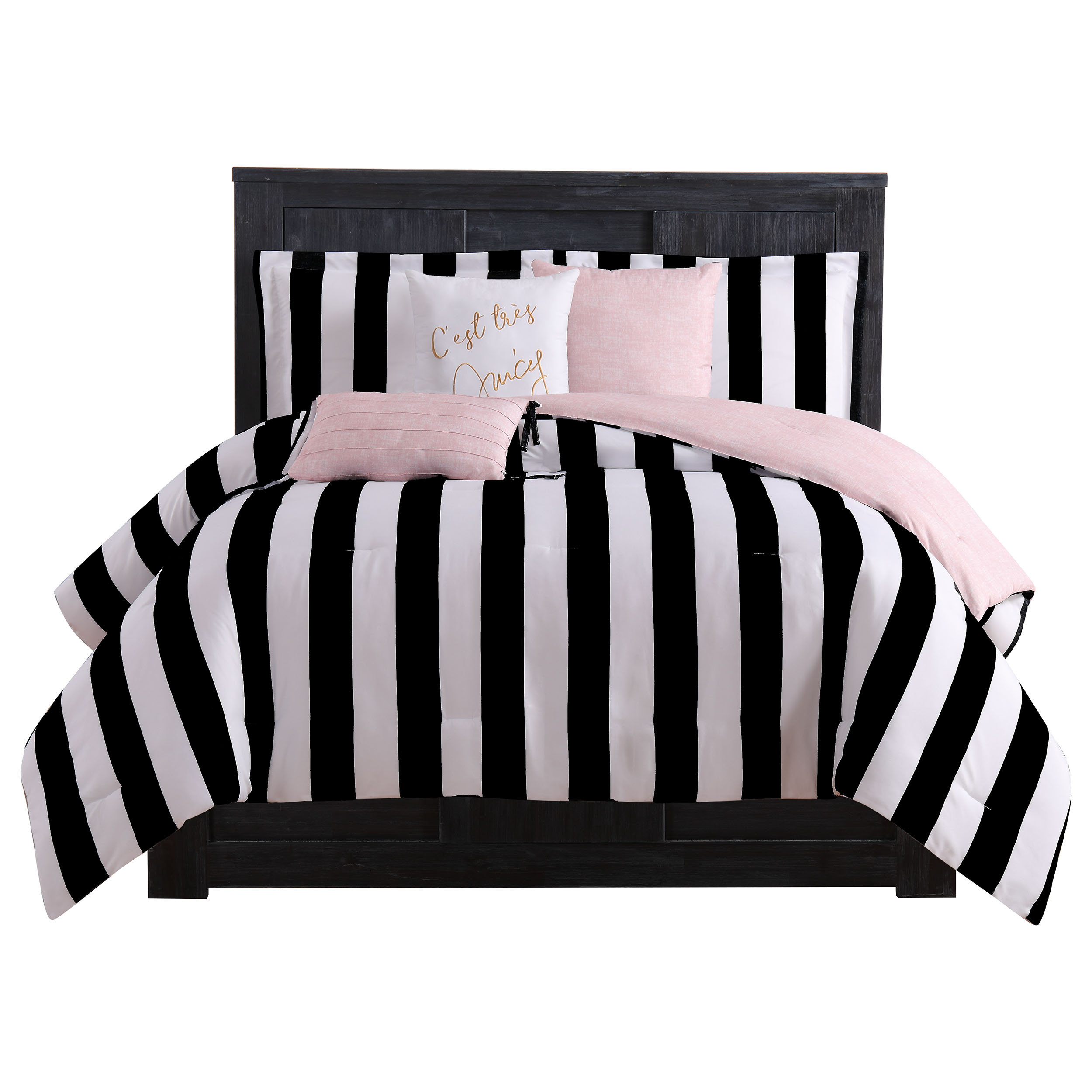 BEAUTIFUL MODERN CONTEMPORARY CHIC GREY BLACK WHITE STRIPE ...