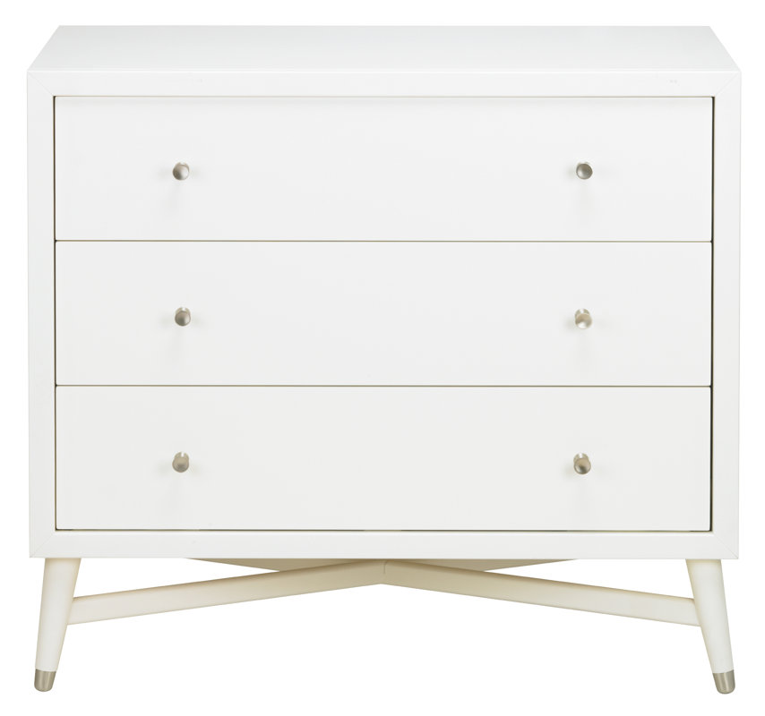 DwellStudio MidCentury 3 Drawer French White Dresser & Reviews Wayfair