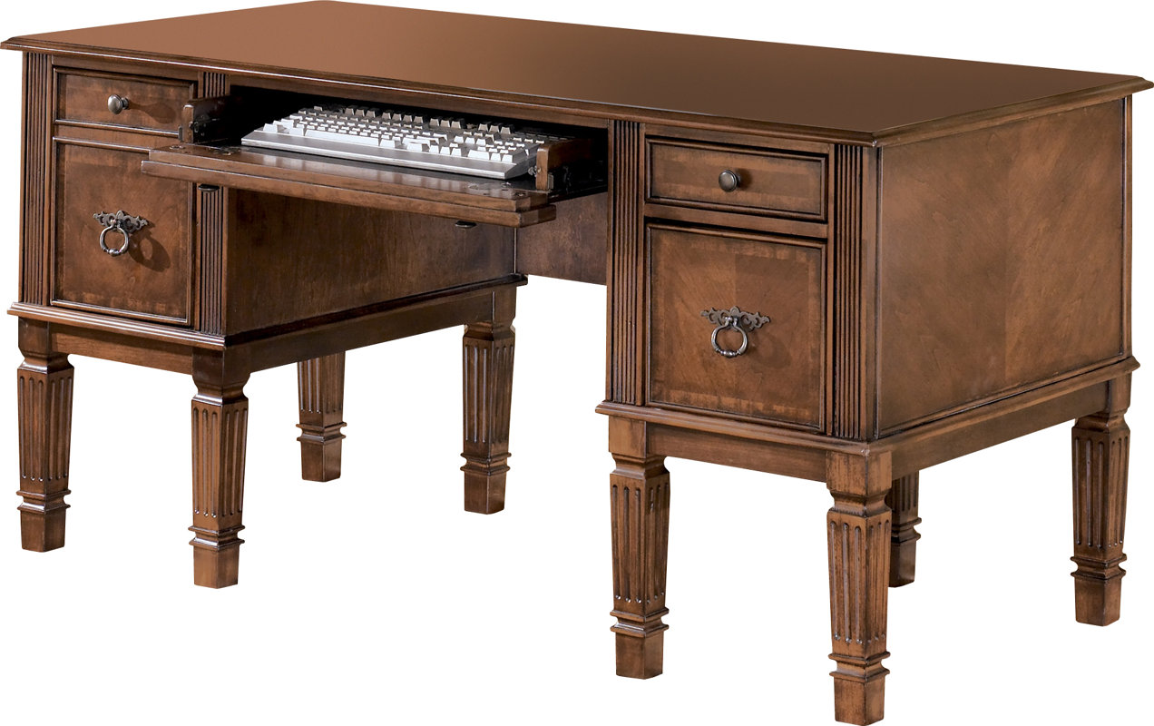 Signature Design by Ashley Hamlyn Storage Leg Computer Desk & Reviews