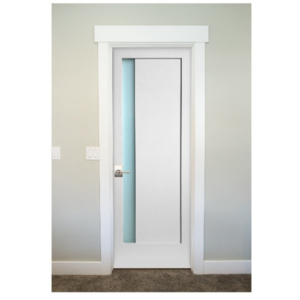 Stiledoors Narrow Lite Satin Etch Glass Slab Door Reviews Wayfair