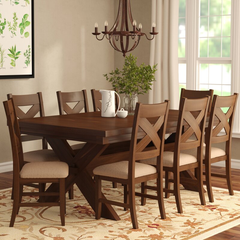 Laurel Foundry Modern Farmhouse Isabell Extendable Rubberwood Solid Wood Dining Set Reviews Wayfair