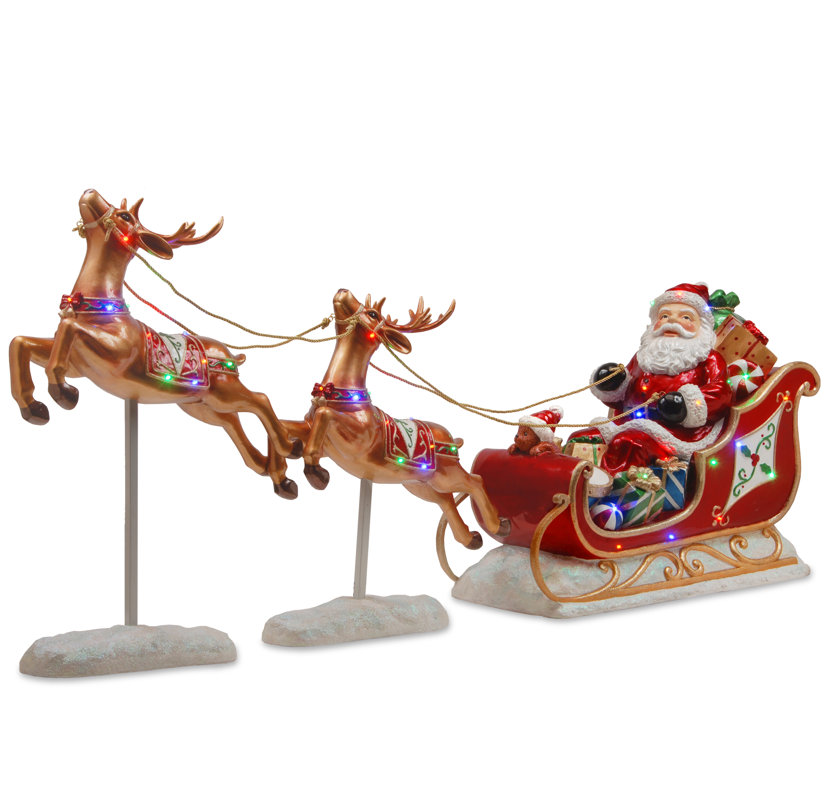National Tree Co. Santa's Sleigh and Reindeer Assortment ...