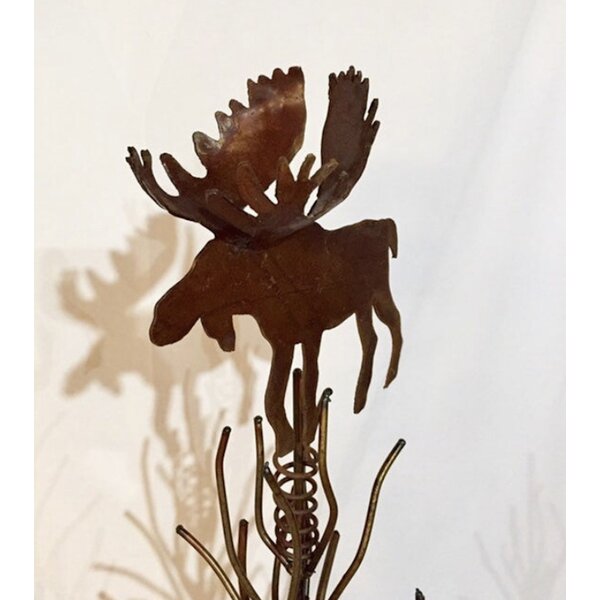 Cabin Lodge Decor Moose Welcome Sign Faux Rusty Brown Metal Art 20