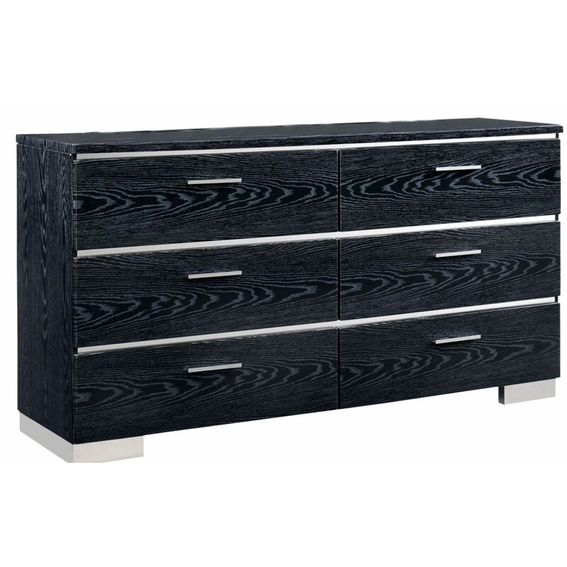 Ebern Designs Mille Wooden 6 Drawer Double Dresser Wayfair