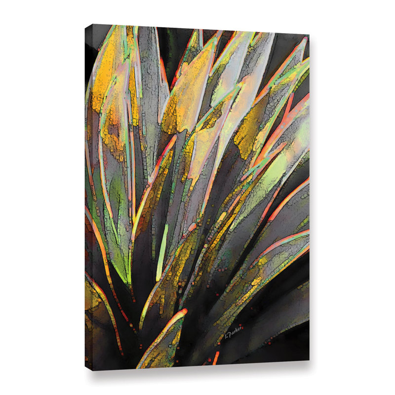 Ebern Designs Desert Snake Plant Yellow Print On Canvas