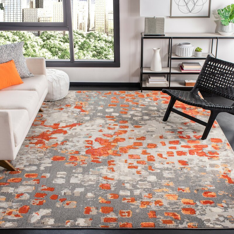 Wrought Studio Poche Orange Area Rug Reviews Wayfair