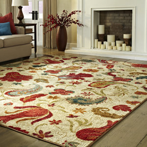 Virginia Beige/Red Area Rug