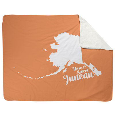 Juneau Alaska Fleece Throw East Urban Home Size 625 W x 825 L Color Orange
