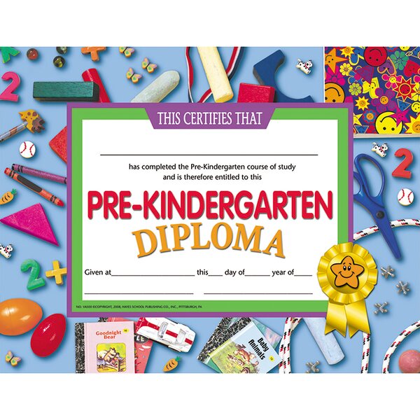 Hayes School Publishing Pre-kindergarten Diploma Certificate | Wayfair