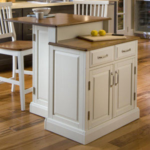 Susana 3 Piece Kitchen Island Set with Wood Top
