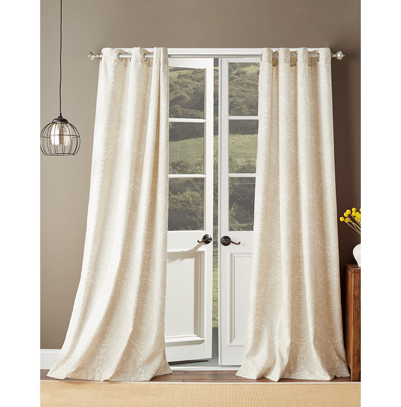 Hasson Damask Grommet Single Curtain Panel Reviews Joss Main