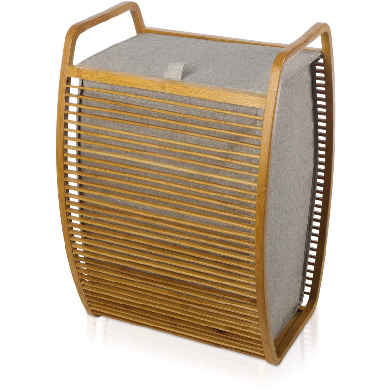 Union Rustic Bamboo Laundry Hamper With Carry Handles And Lid