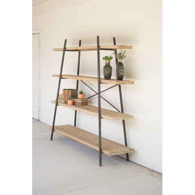 FOUR TIERED WOOD AND METAL DISPLAY SHELF 17 Stories