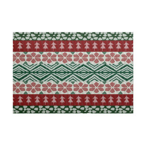 Fair Isle Red/Green Indoor/Outdoor Area Rug