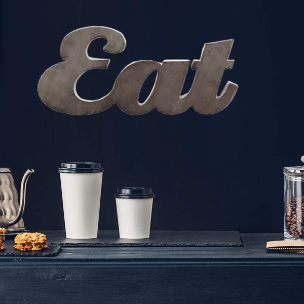 Gracie Oaks 3d Eat Cutout Lettering Metal Sign Wall Decor Wayfair