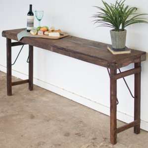 Jamie Antique Wooden Folding Console Table by Gracie Oaks