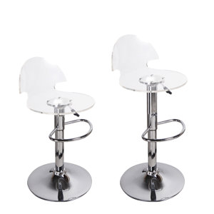 Stanhope Contemporary Adjustable Height Swivel Bar Stool (Set of 2)