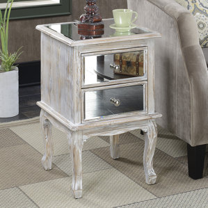 Mariah Queen Anne Mirrored End Table b..