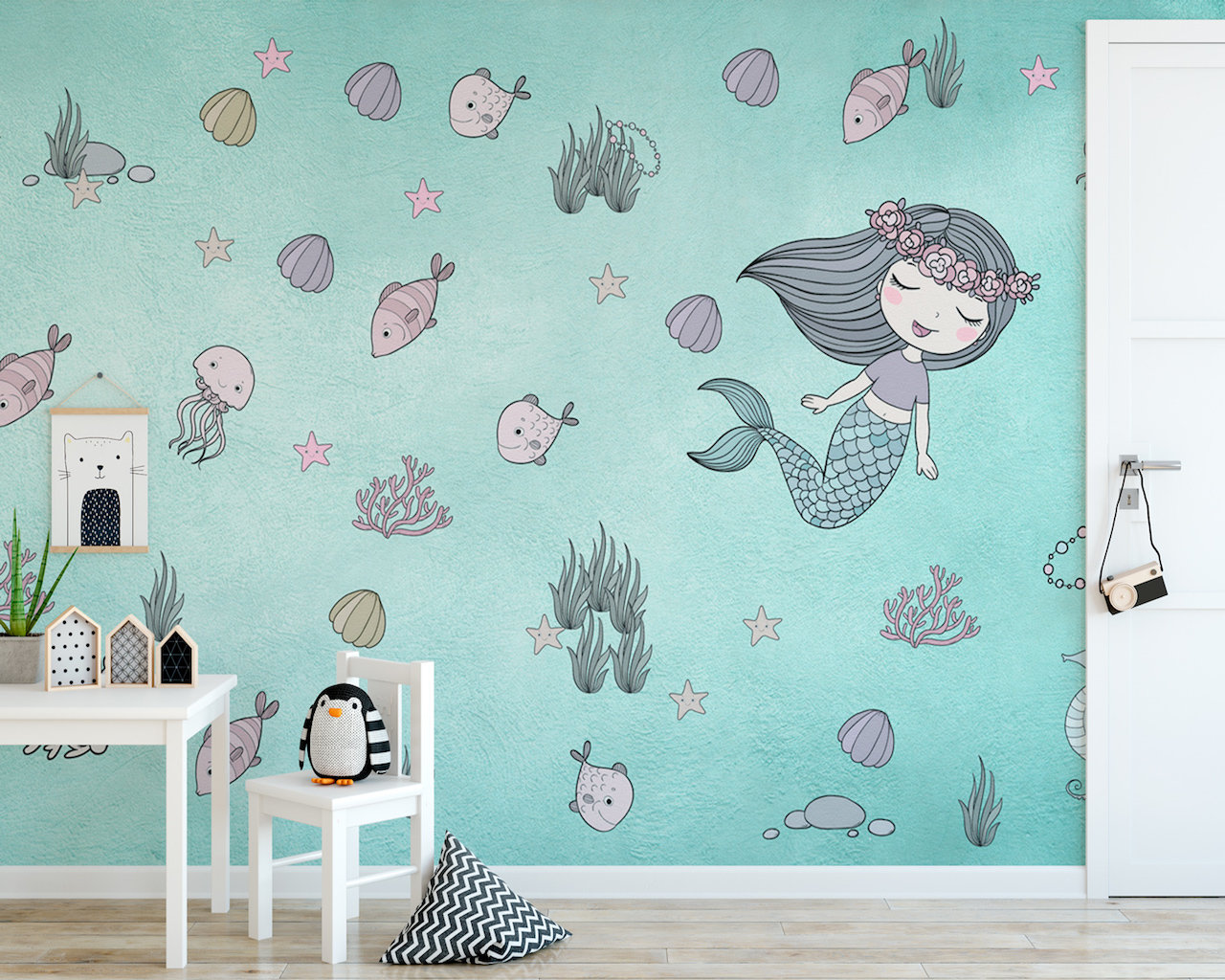 Butterflies Rose Vine 3D Square Full Wall Mural Photo Wallpaper Print Home Kid