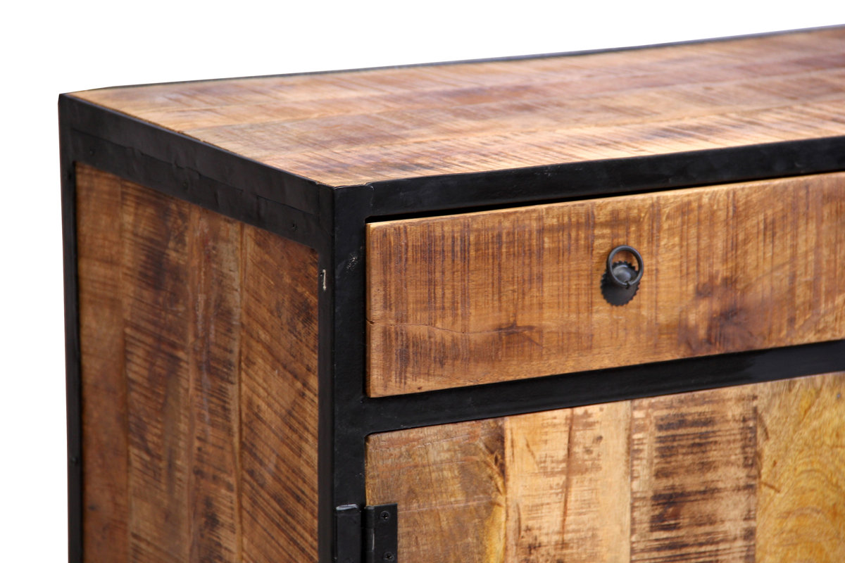 Timbergirl Industrial Reclaimed Wood and Iron 2 Drawer Sideboard Accent