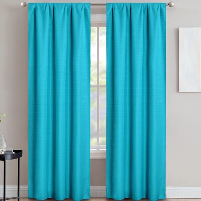 Morelock Solid Color Room Darkening Thermal Rod Pocket Curtain Panels Winston Porter Curtain Color: Turquoise