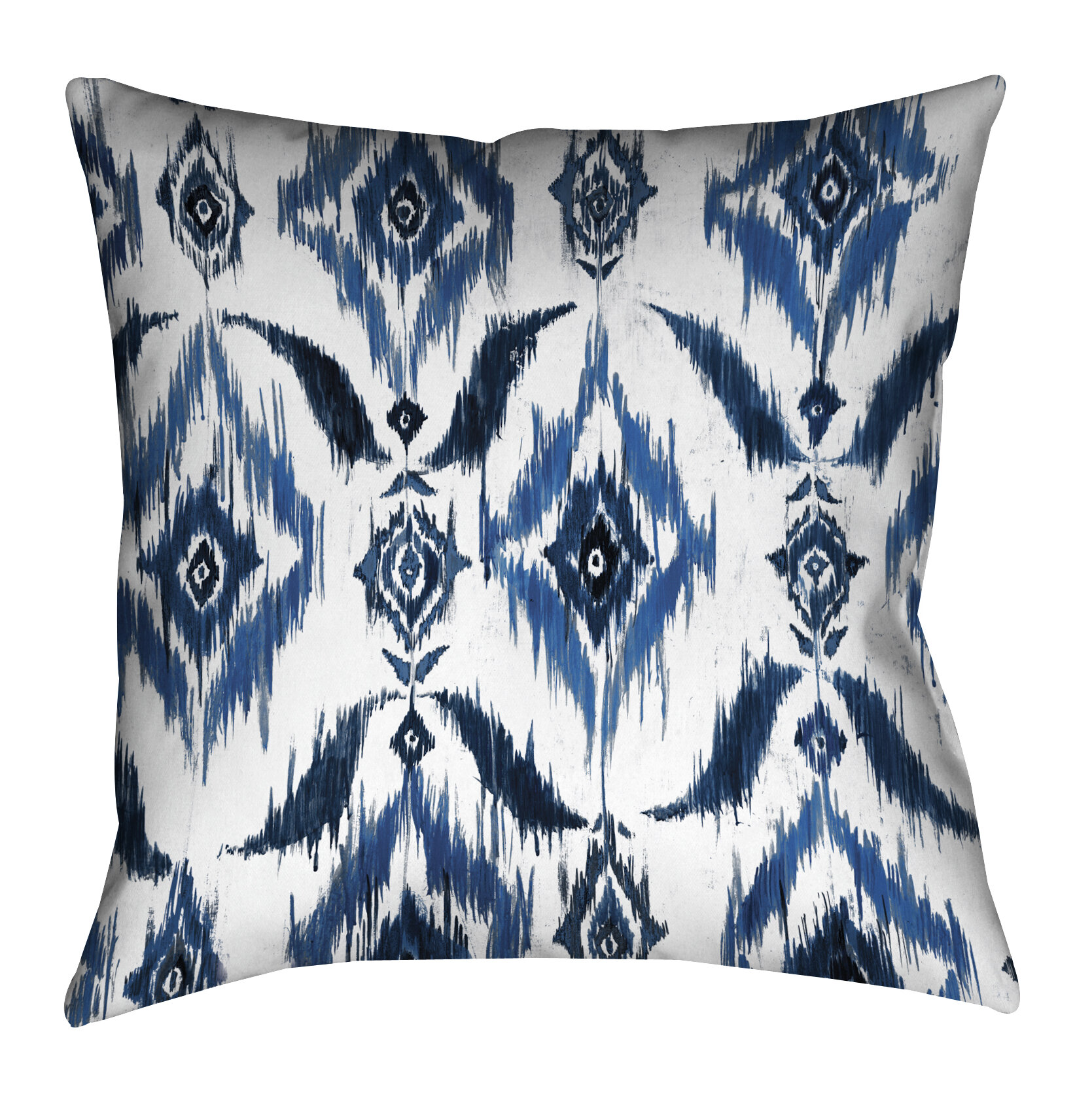 Lauralhome Indigo Ikat Outdoor Throw Pillow Wayfair