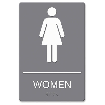 ADA Women Restroom Sign with Symbol US Stamp  Sign