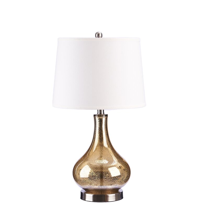 glass and gold table lamp
