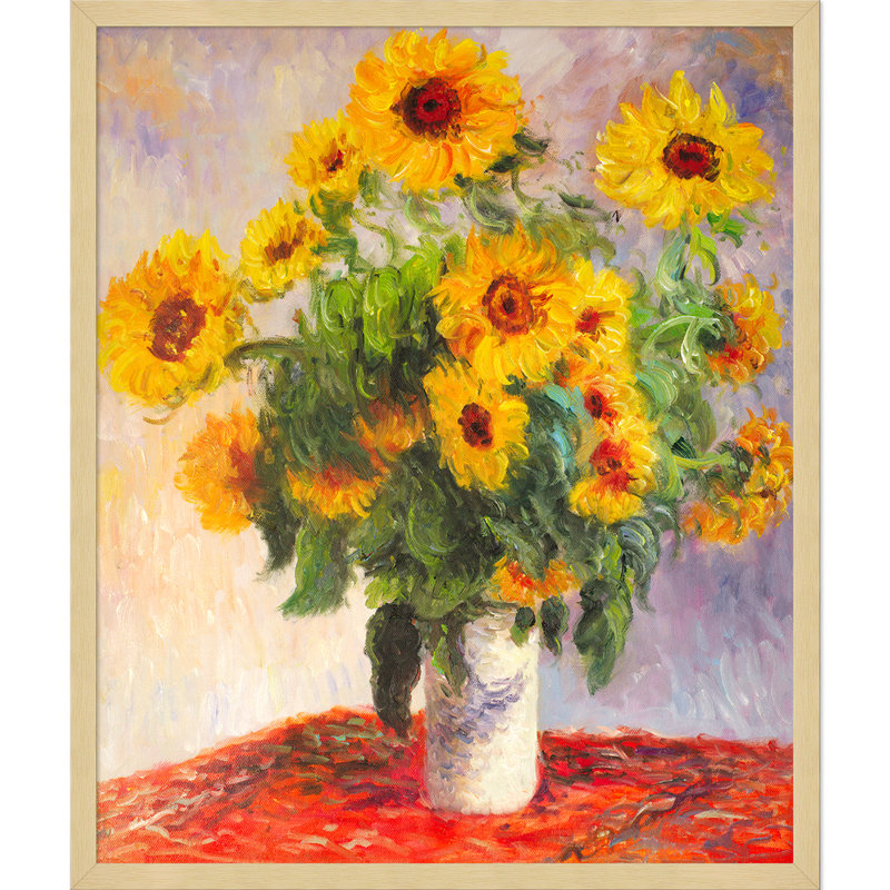 Vault W Artwork Sunflowers By Claude Monet Picture Frame Painting On Canvas Reviews Wayfair